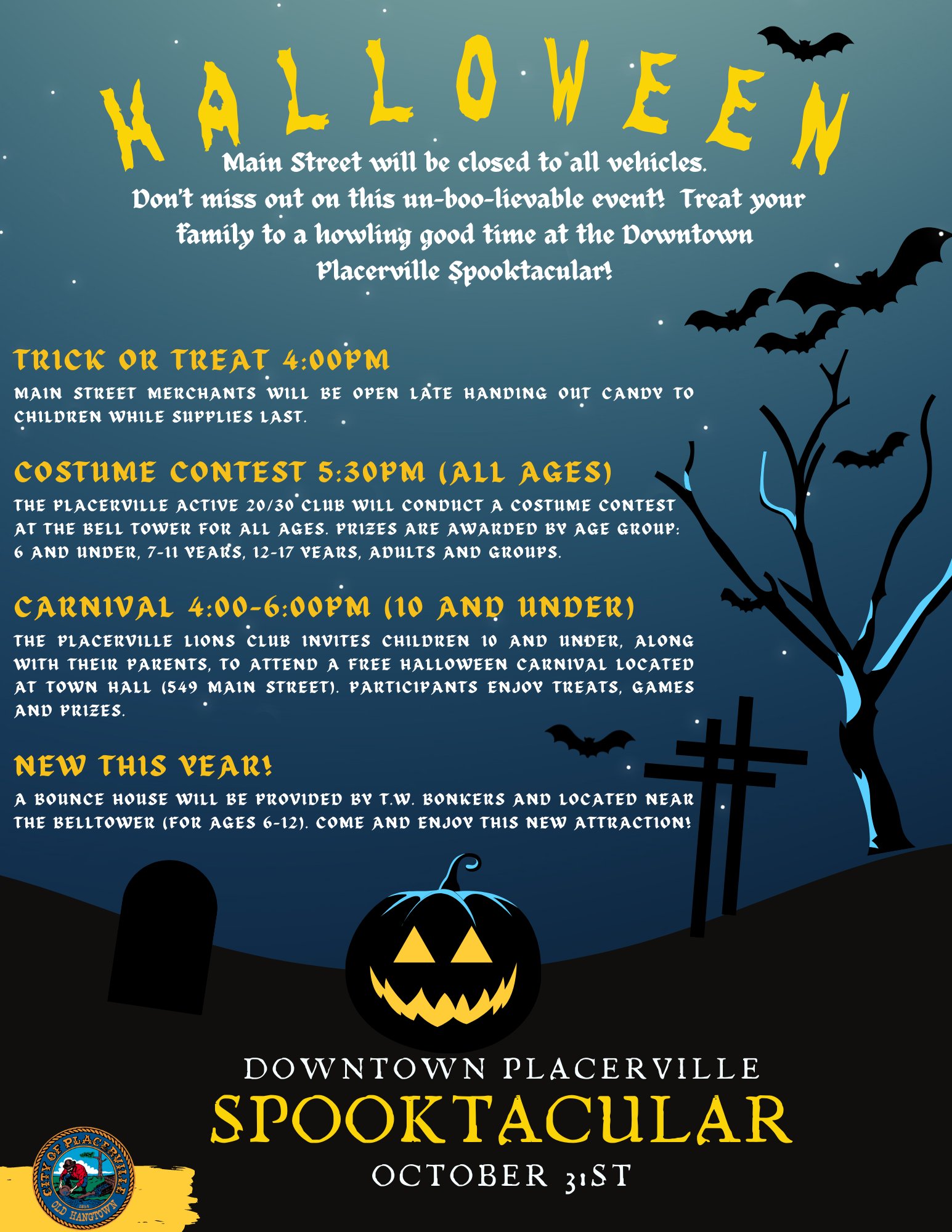 City of Placerville California - Trick or Treat on Main Street